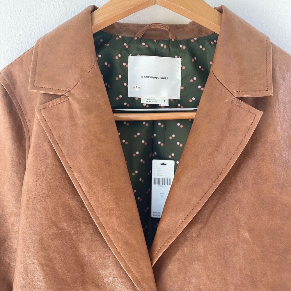 ANTHROPOLOGIE Embroidered Faux Leather Jacket - Picture 7 of 13